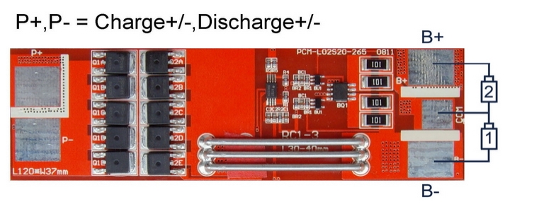 ПЛАТА BMS MAXPOWER LI-ION С БАЛАНСИРОМ 2S20A 7.4B 20A