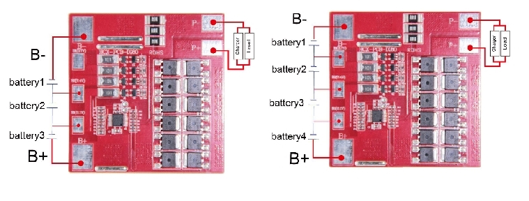 ПЛАТА BMS MAXPOWER LI-ION С БАЛАНСИРОМ И ТЕРМОРЕЛЕ 3S/4S25A 11.1B/14.8B 25A